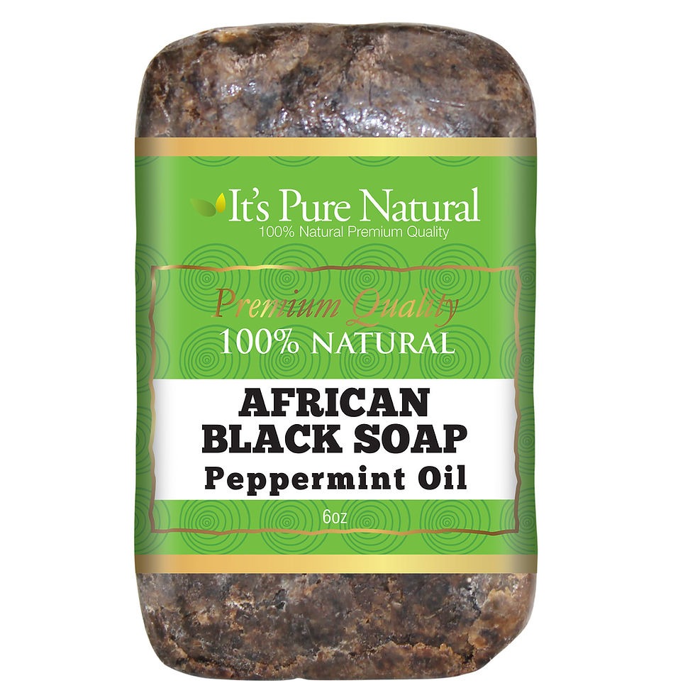 100% African Black Soap - Peppermint Oil