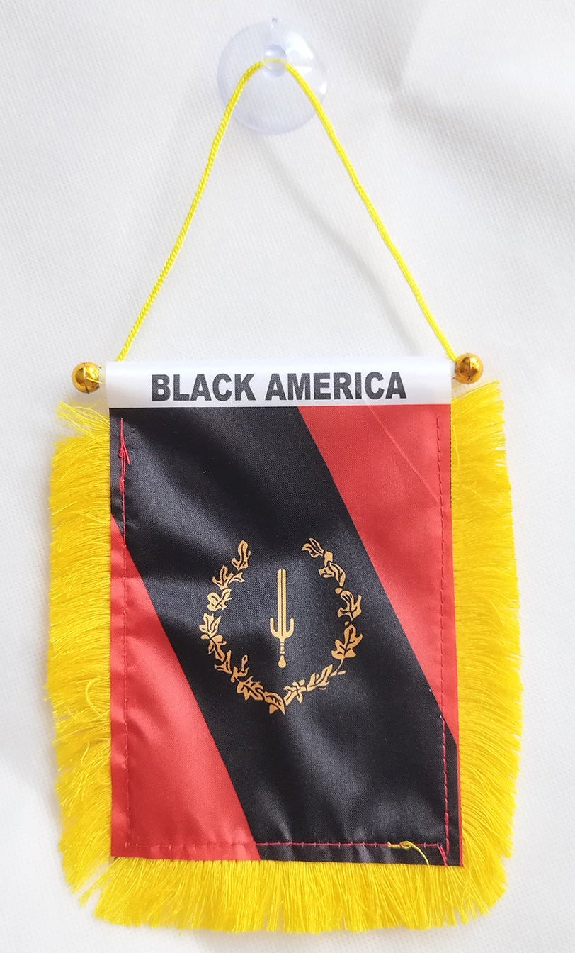 Mini Hanging Soulaan/ Black American Flag
